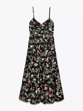 zara layered maxi dress Zara floral print dress tiered maxi multicolor white pink NWT 3540/271 SS24